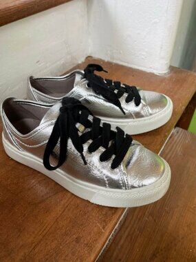 All saints silver sneakers - size 6